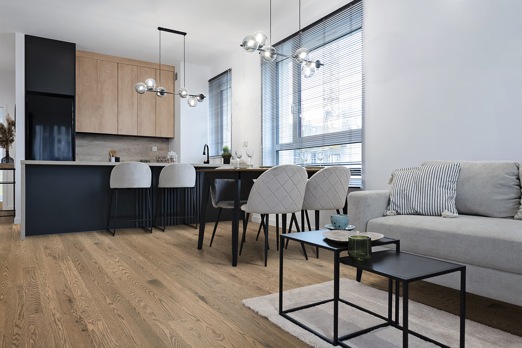 Quietude flooring in a room