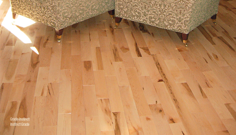 Natural flooring, shown in a room