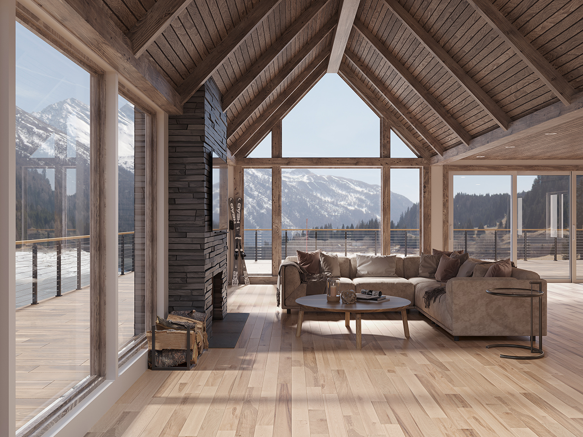 Lux flooring, shown in a room