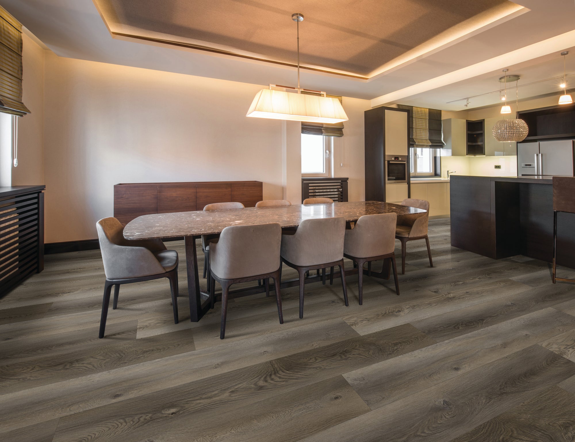 Boulder flooring, shown in a room