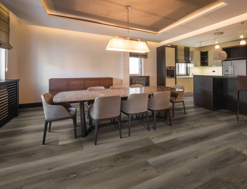 Boulder flooring in a room