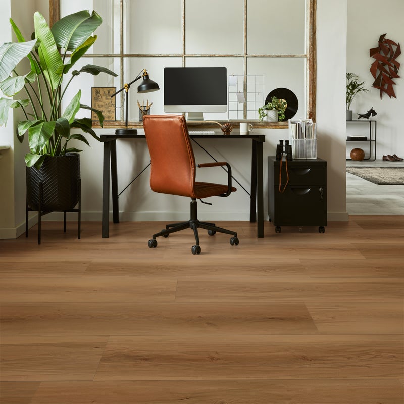 Burnt Sienna flooring in a room