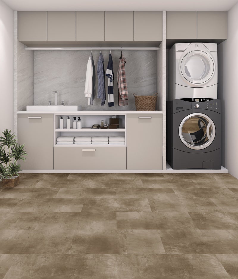 Putty flooring in a room