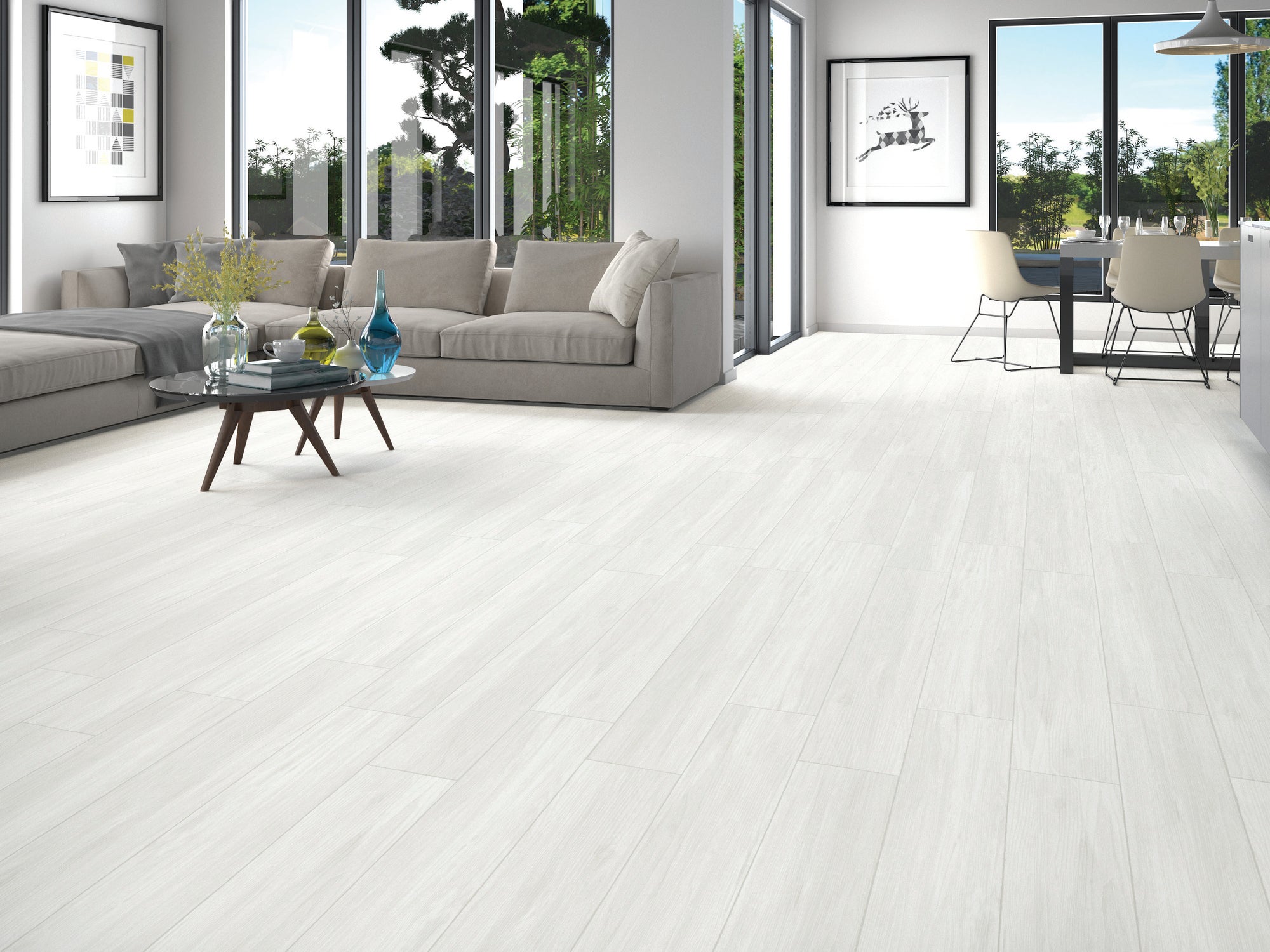 White Wash flooring, shown in a room