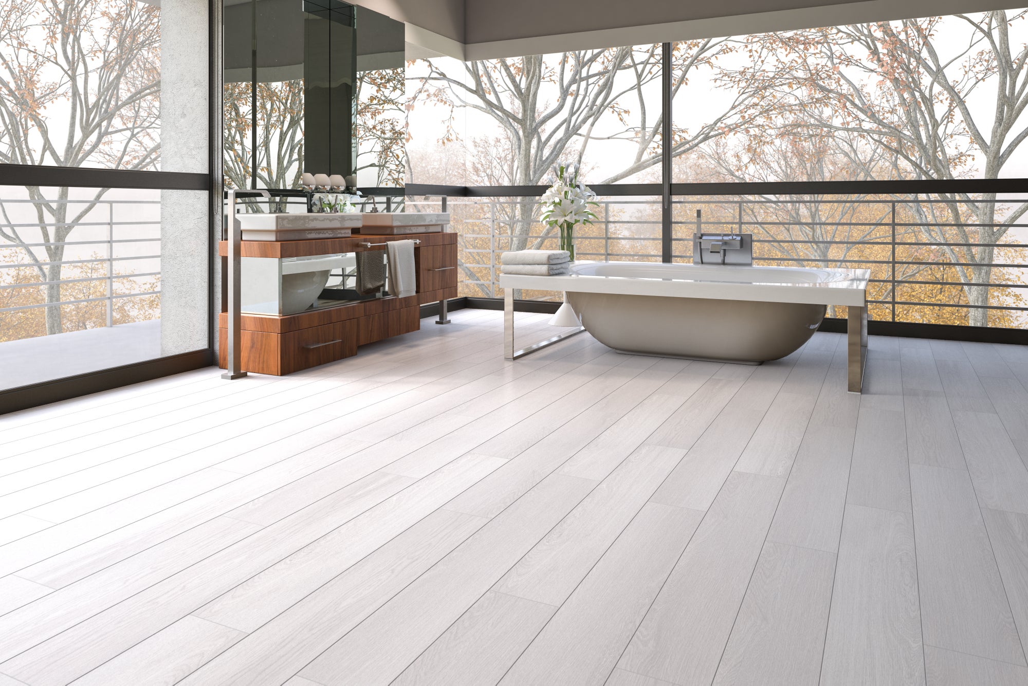 Glacier flooring, shown in a room