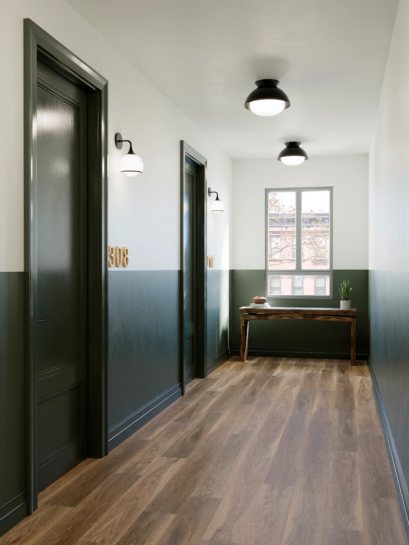 Cocoa flooring in a room