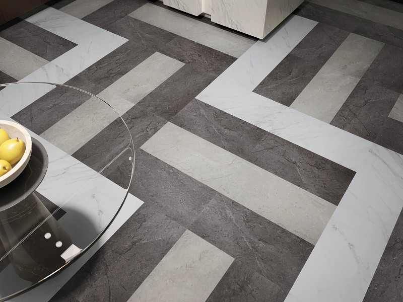 Carrara White flooring in a room