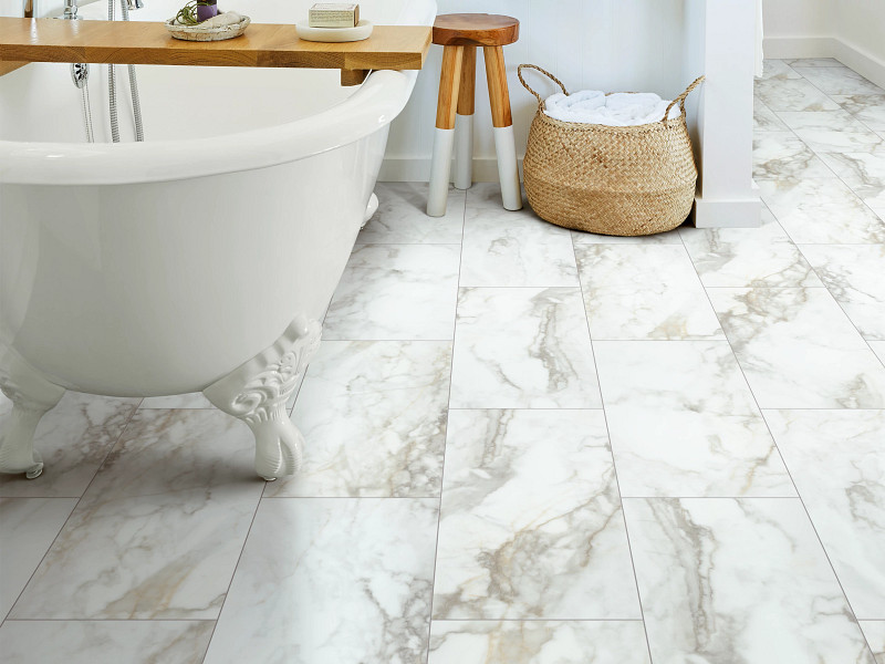 Calacatta flooring in a room