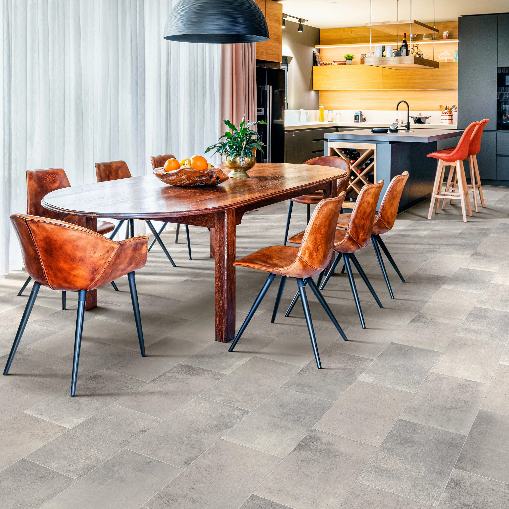 Vitality flooring, shown in a room