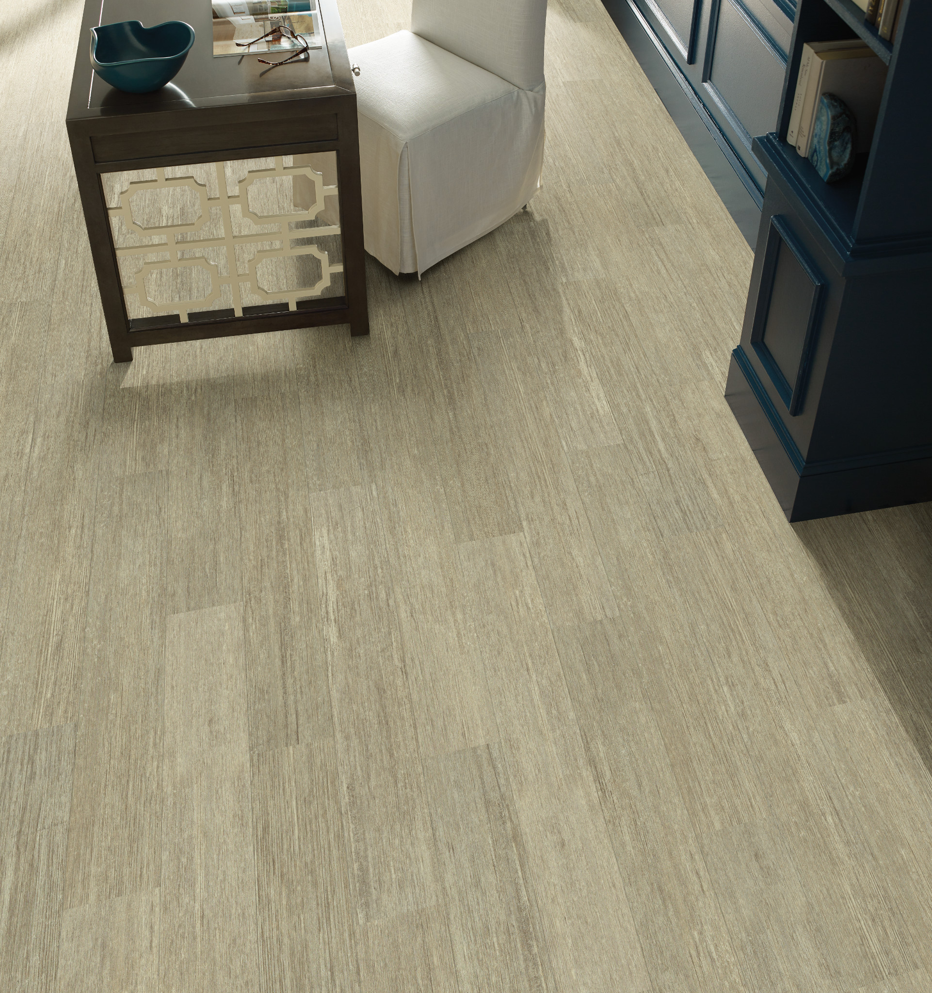 Flaxen flooring, shown in a room