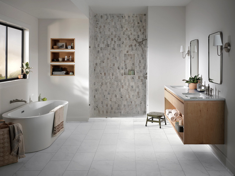 Bianco Marble flooring in a room