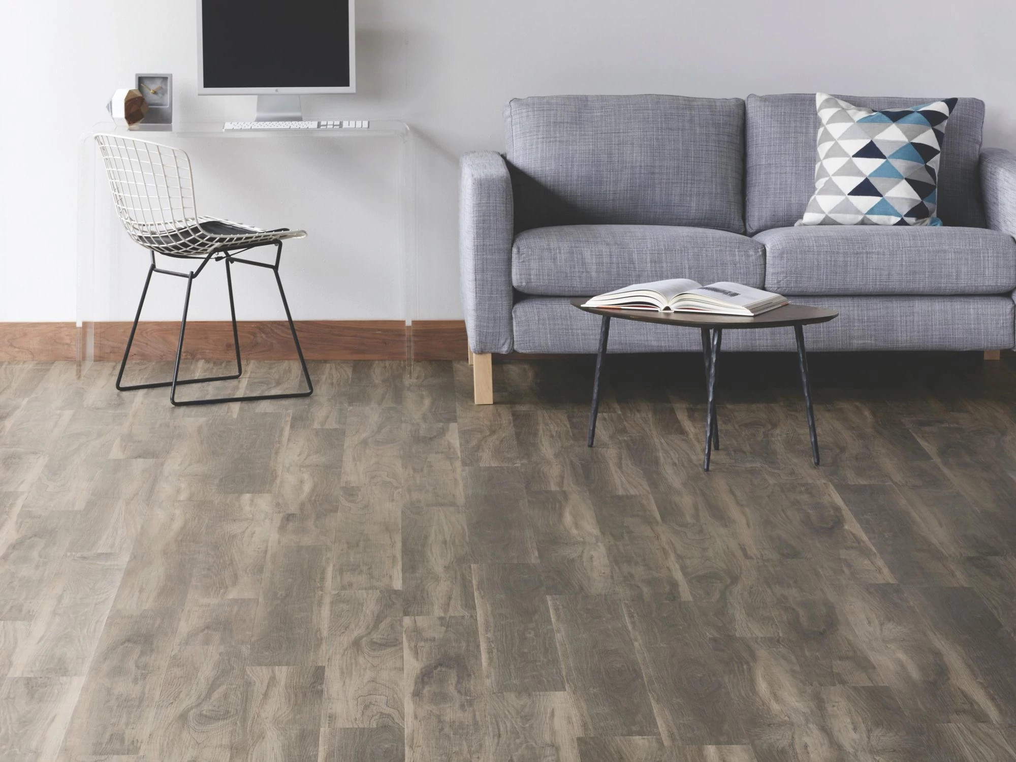 Sparrow flooring, shown in a room