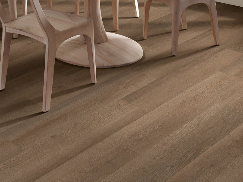 Raw Sienna flooring in a room