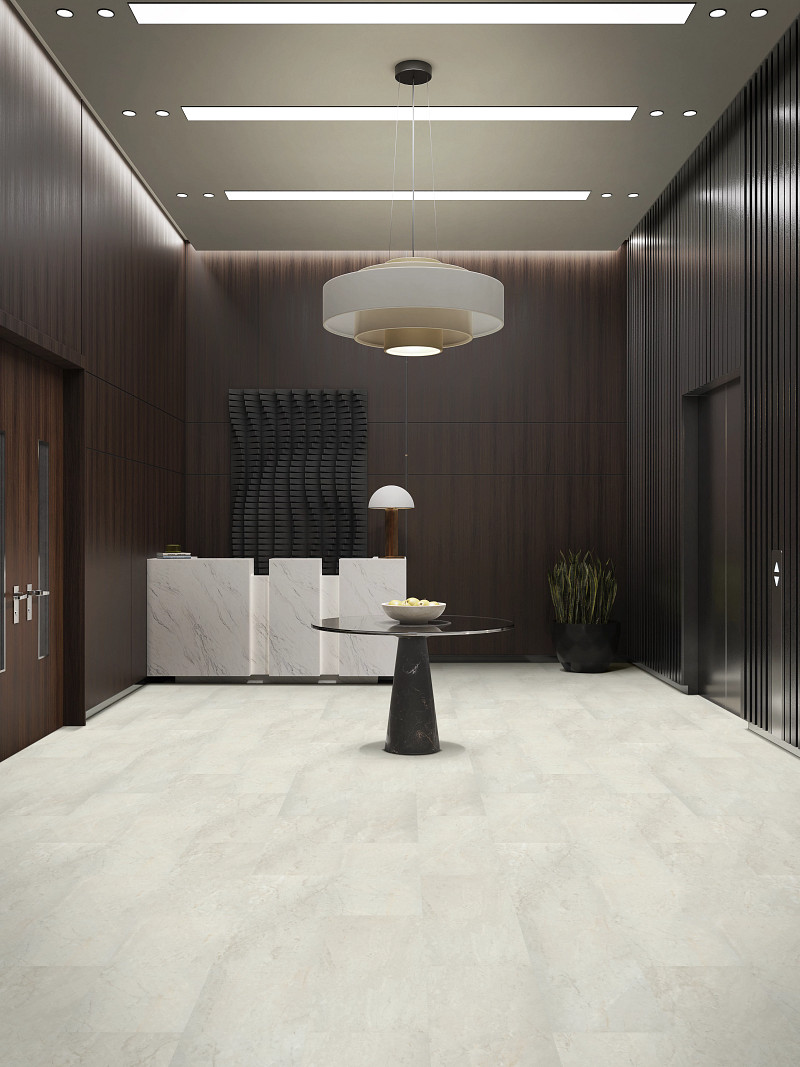 Ivory Soapstone flooring in a room
