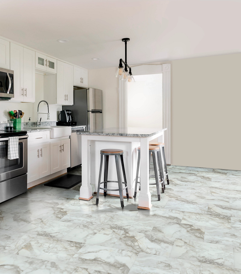 Alabaster flooring in a room