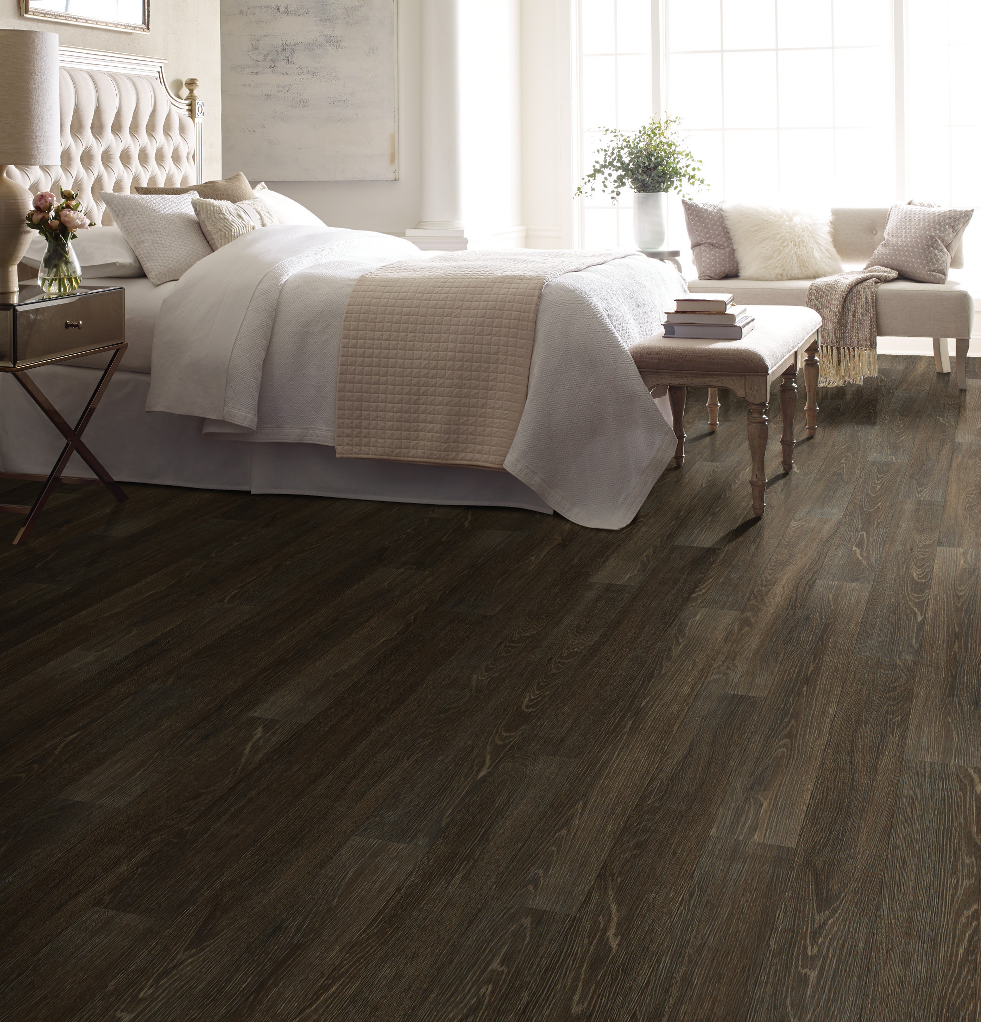 Heath flooring, shown in a room