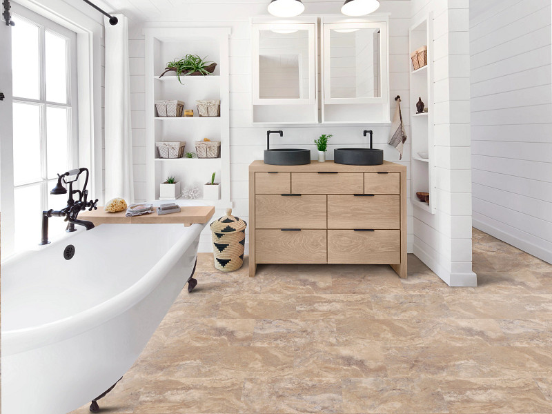 Adobe flooring in a room