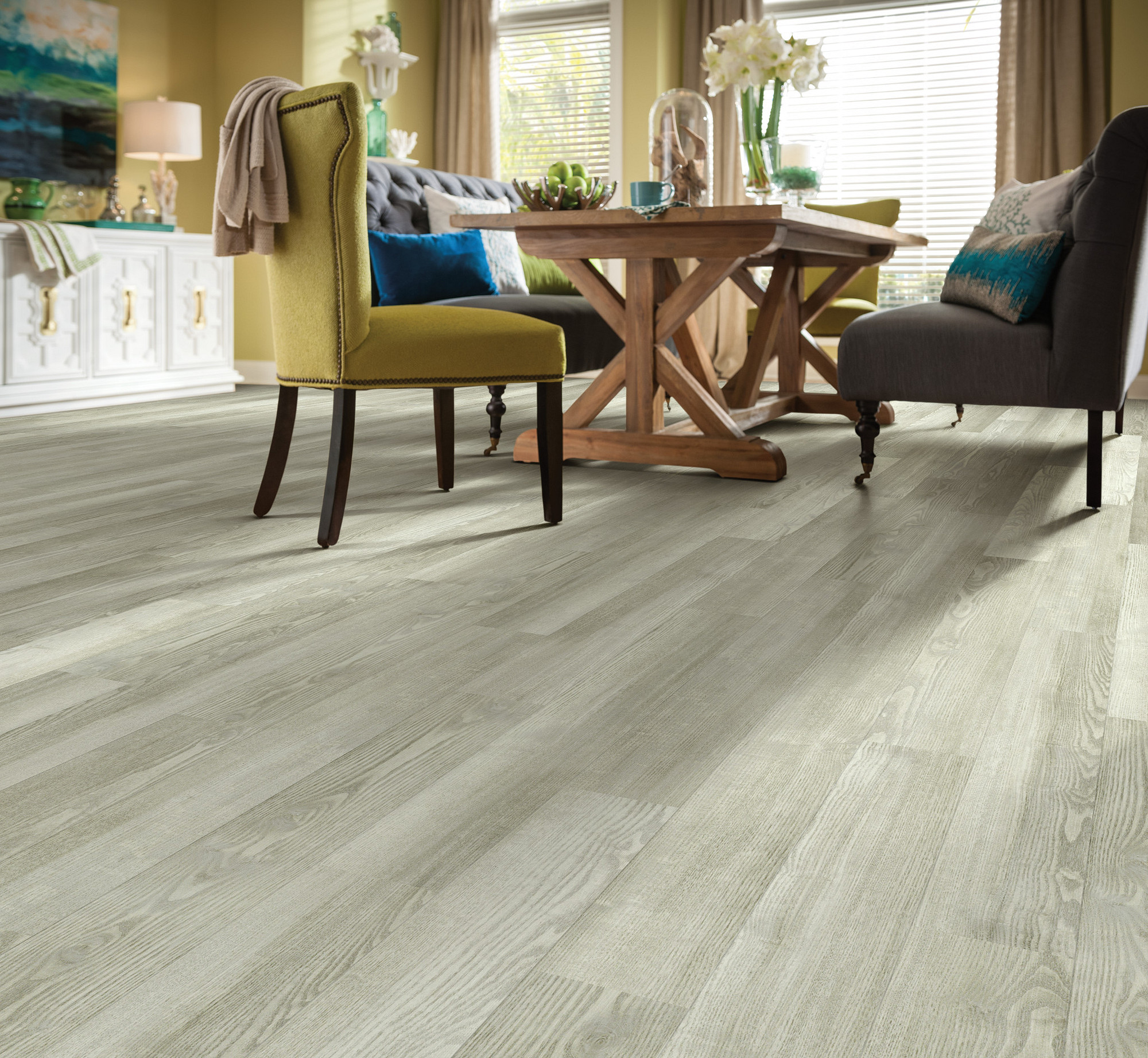 Shoreline flooring, shown in a room