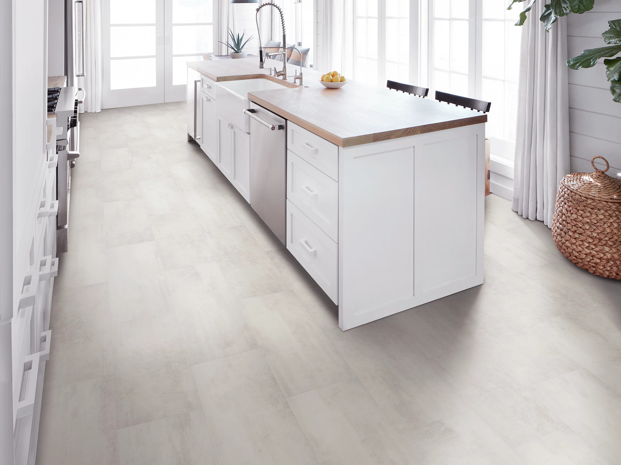 Linen flooring, shown in a room