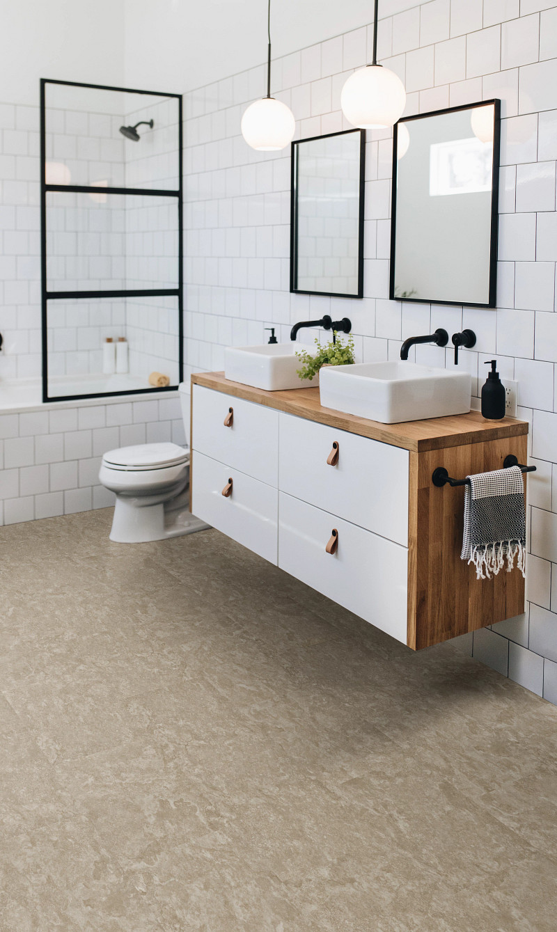 Bisque flooring in a room