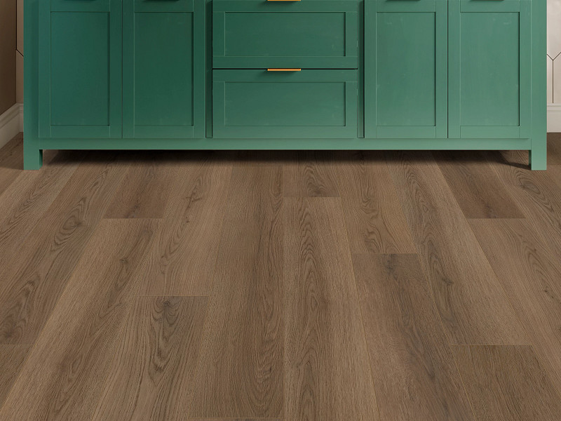 Mocha flooring in a room