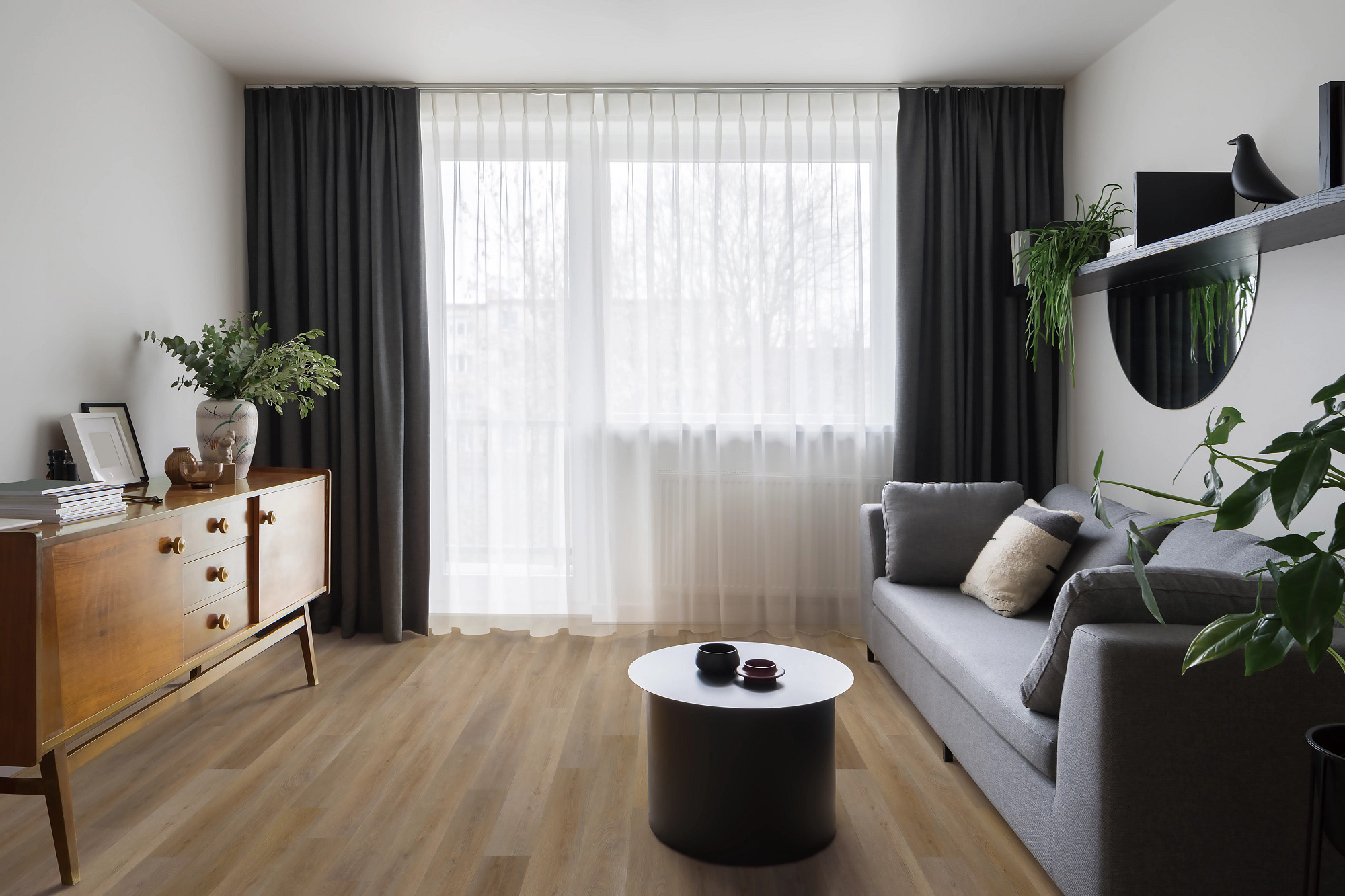 Brixton Oak flooring, shown in a room