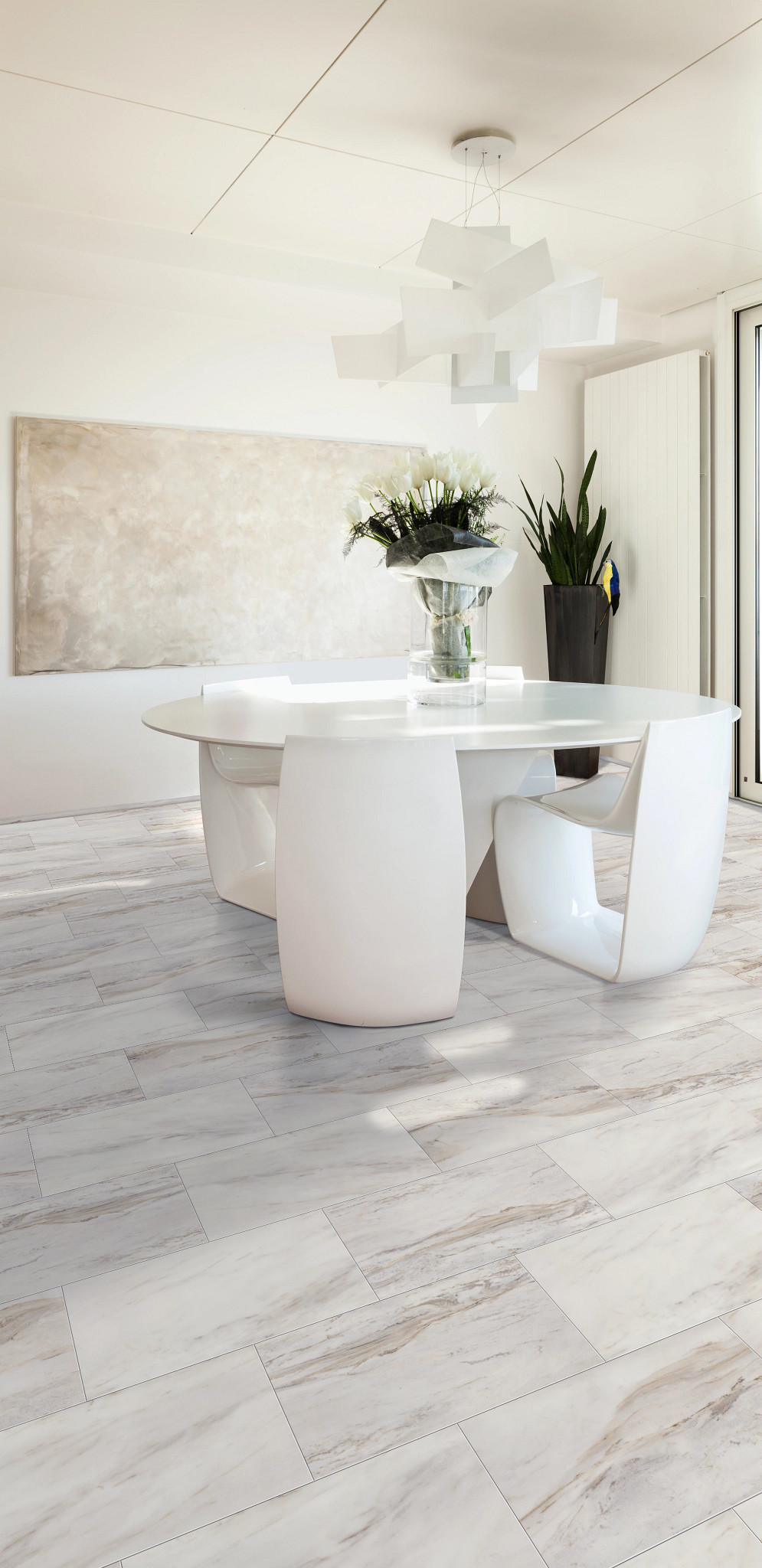 Sonia Marble flooring, shown in a room