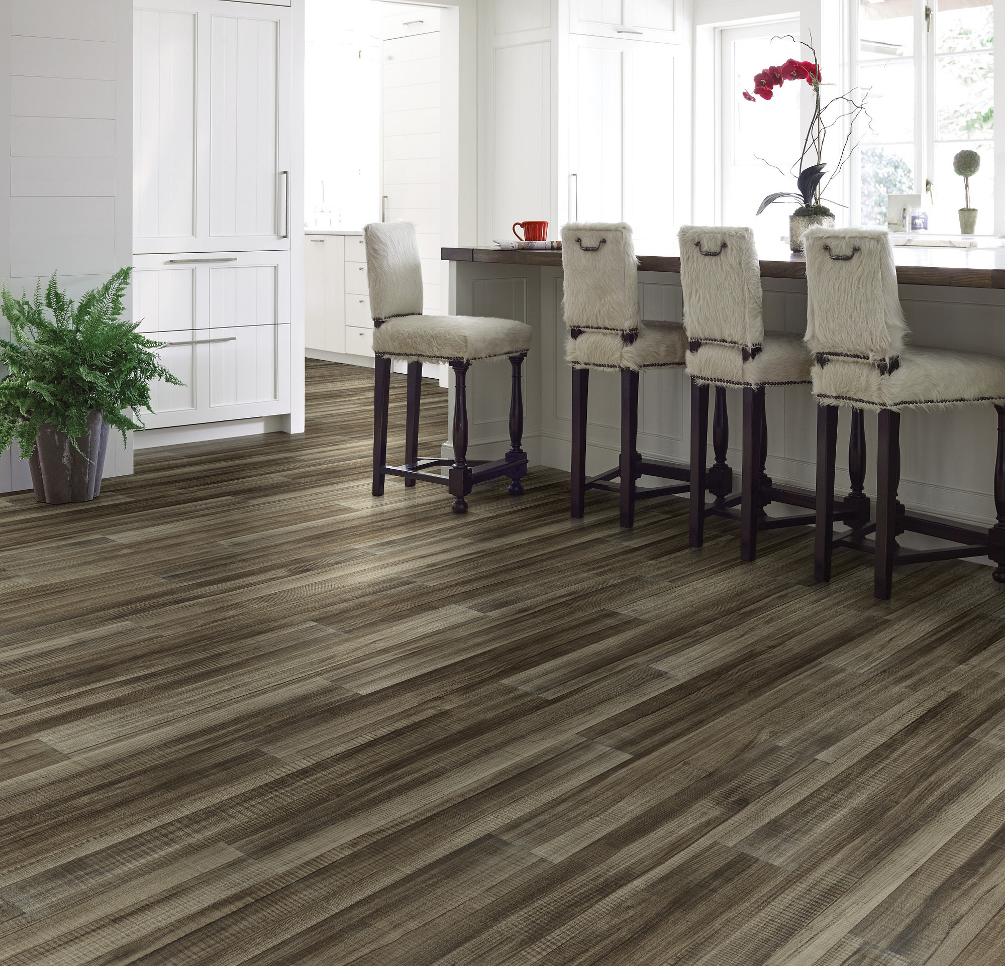 Bronzite flooring, shown in a room