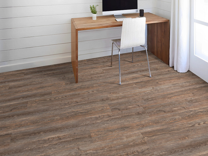 Firewood flooring in a room