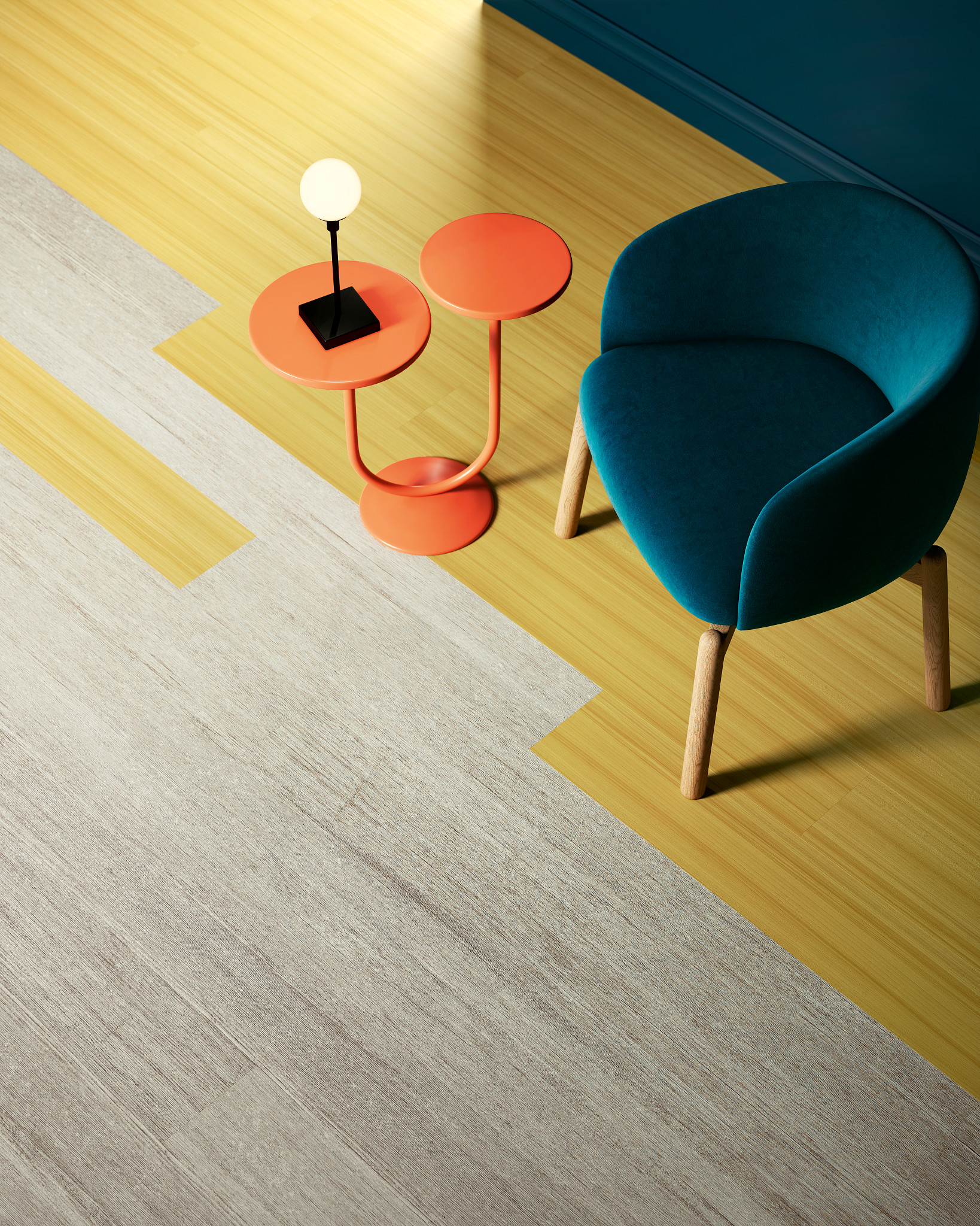 Merigold flooring, shown in a room