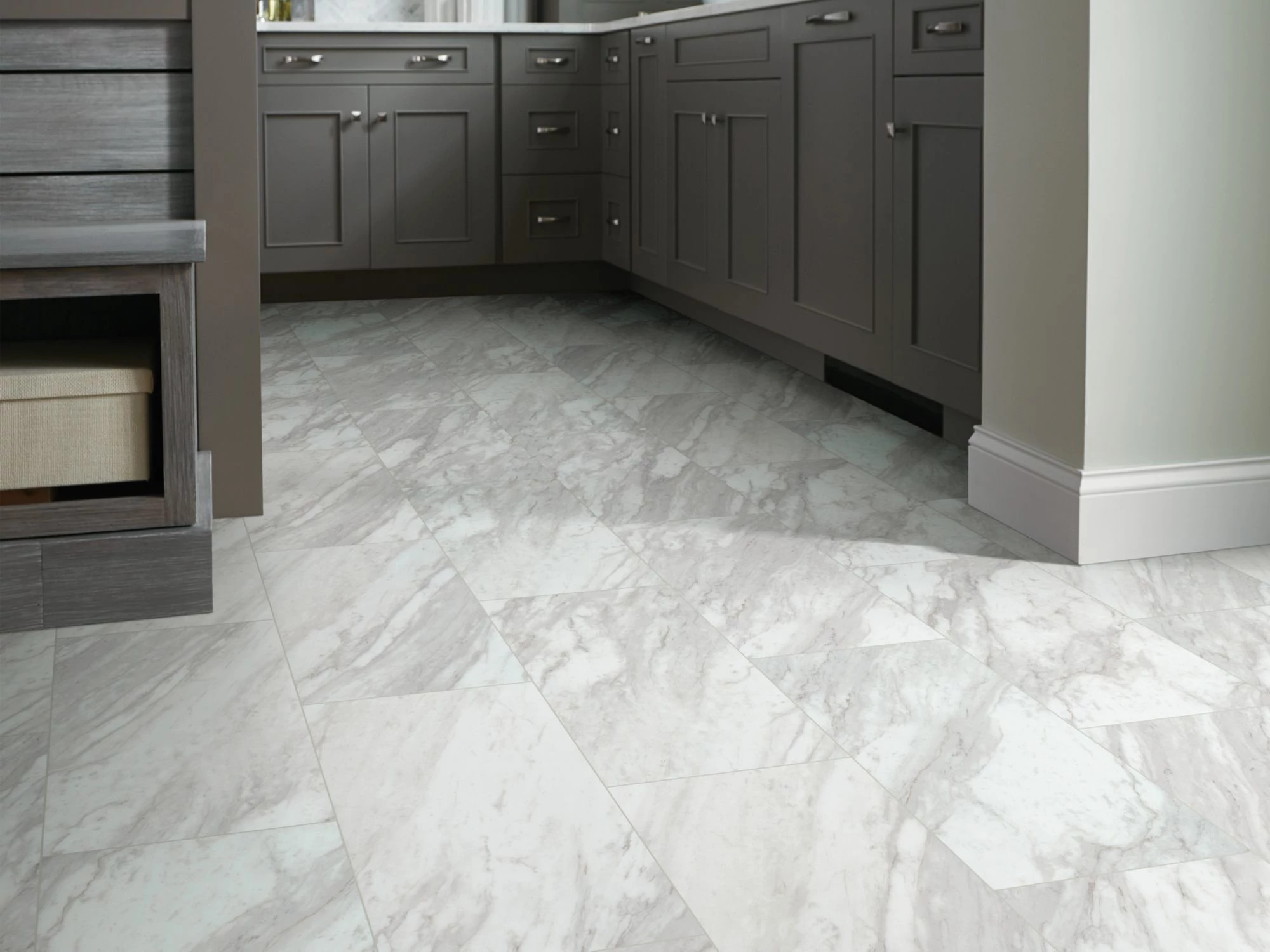 Oyster flooring, shown in a room