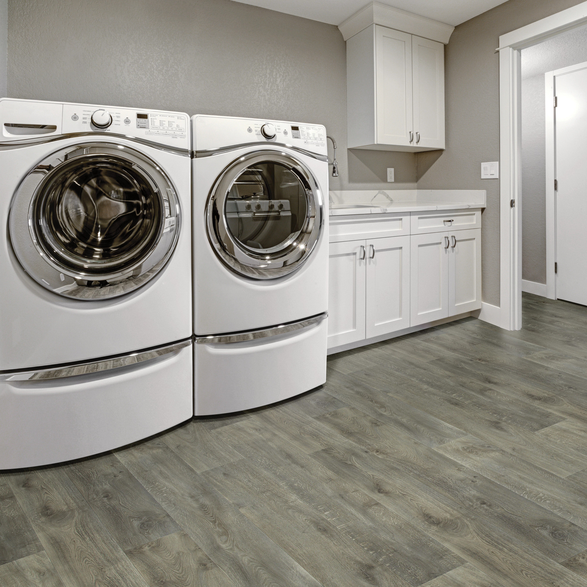 Aries flooring, shown in a room