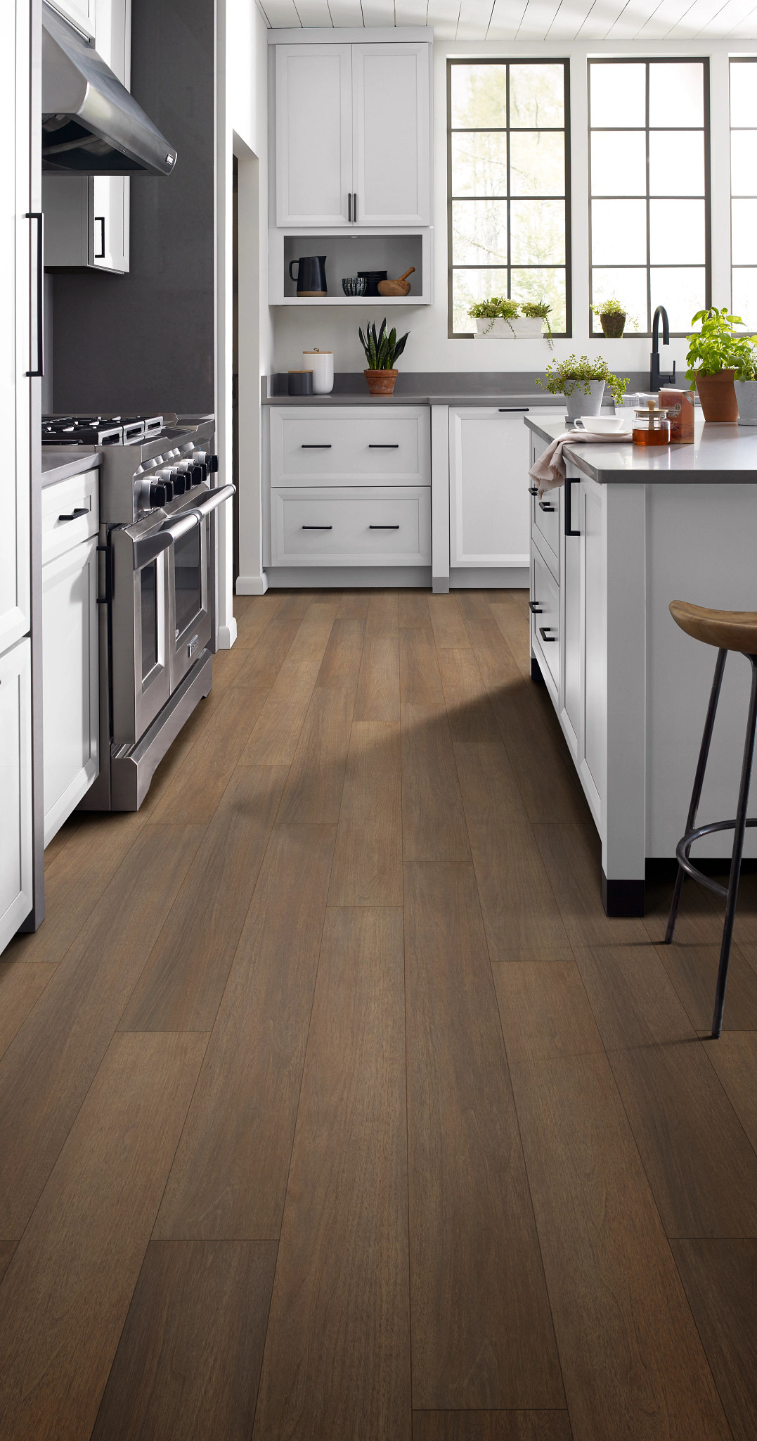 Gable flooring, shown in a room