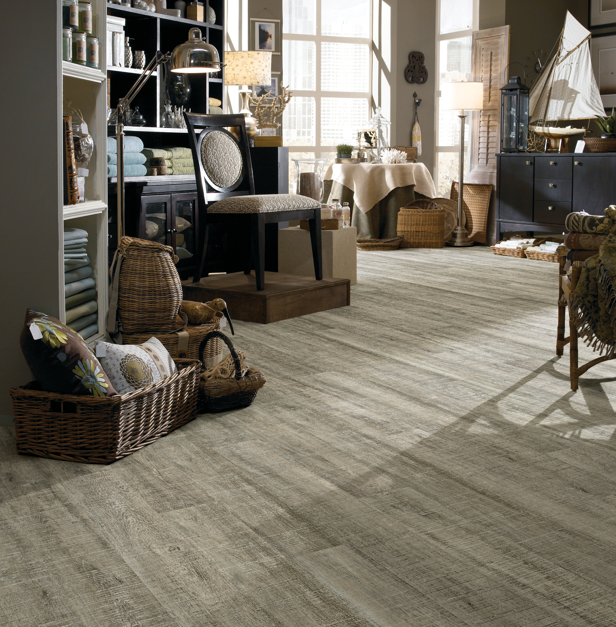 Nantucket Oak flooring, shown in a room