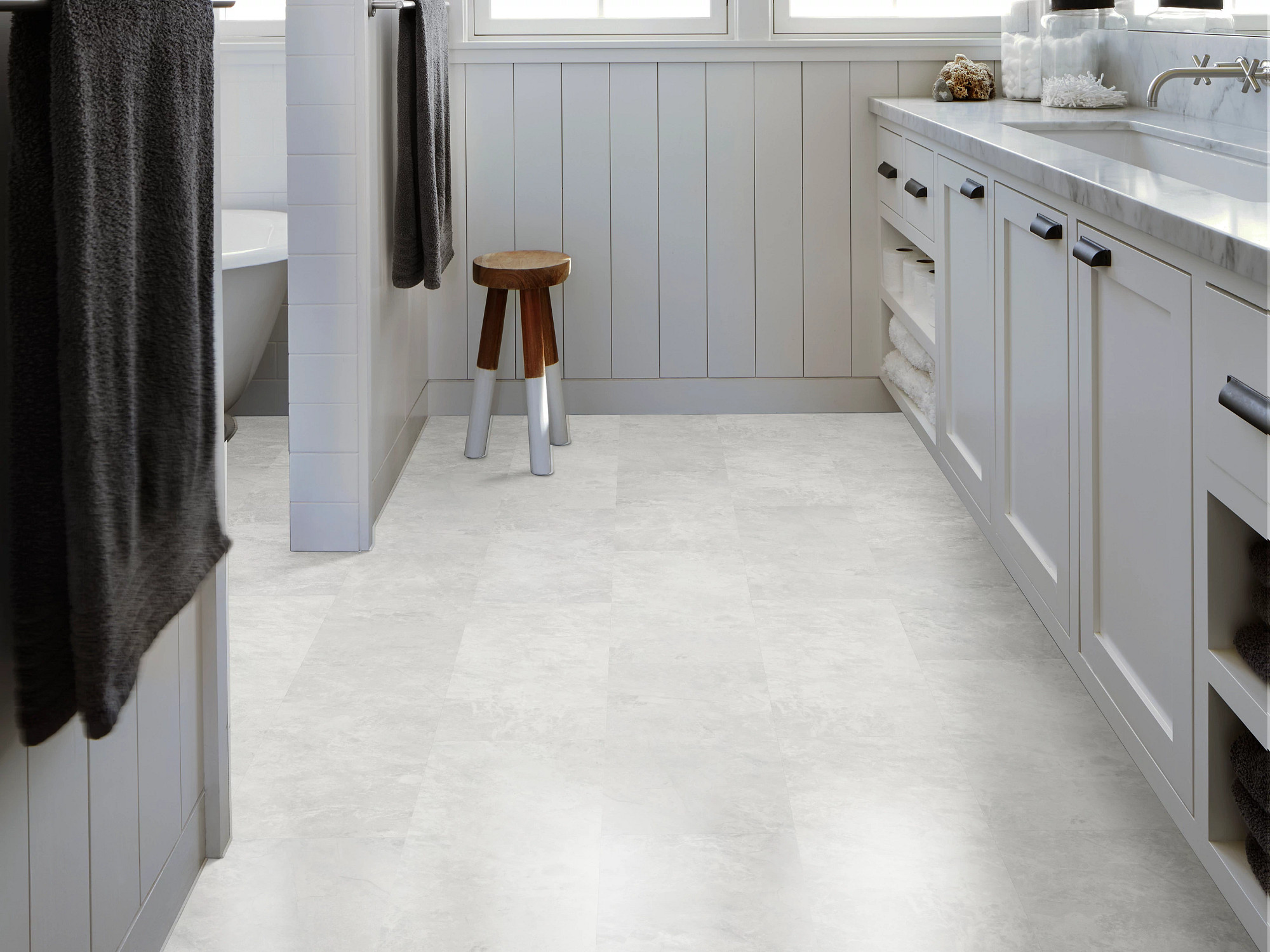 Dove flooring, shown in a room