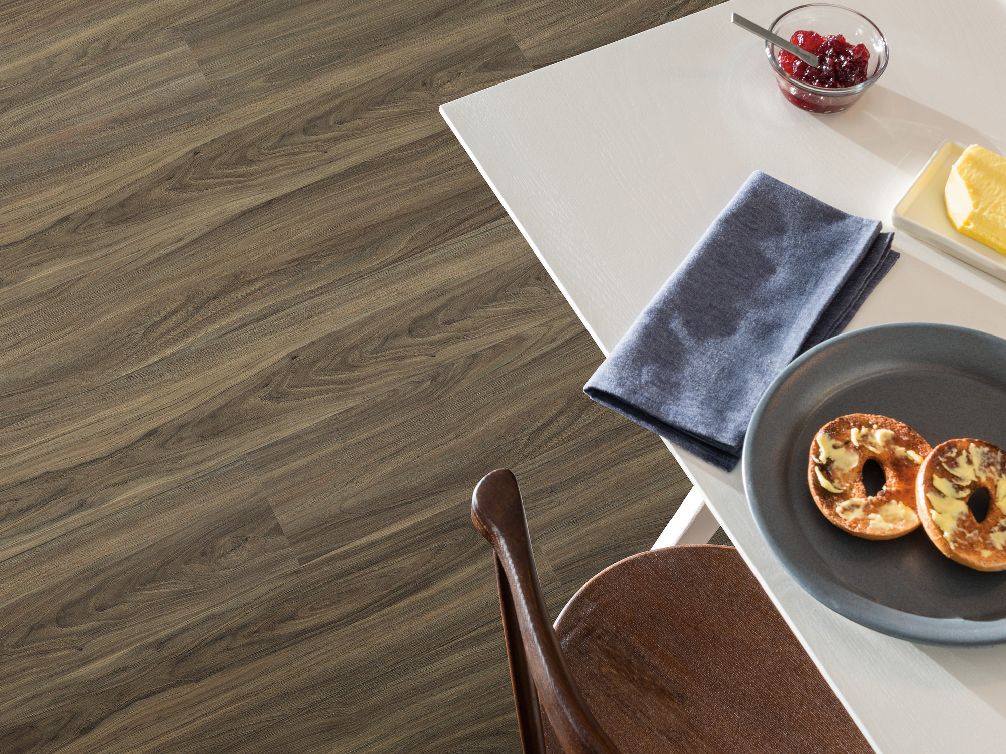 Cinnamon Walnut flooring, shown in a room