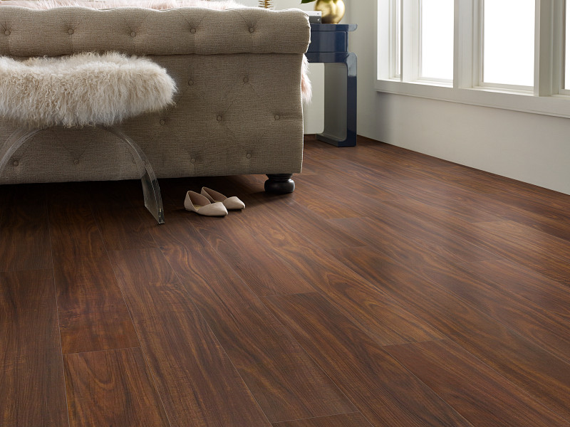 Rich Mahogany flooring in a room