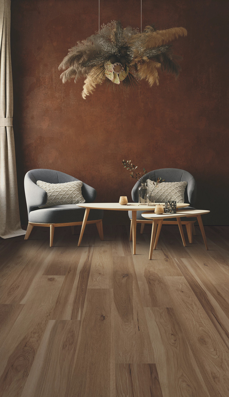 Blended Caraway flooring in a room