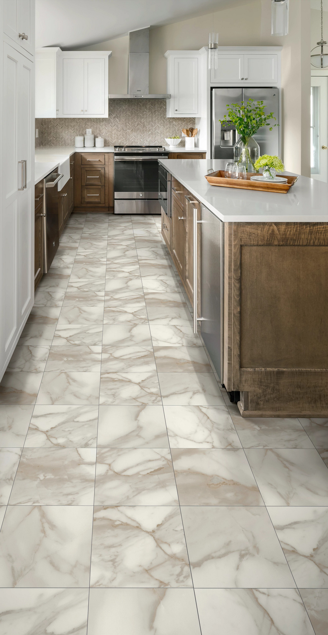 Aurora flooring, shown in a room