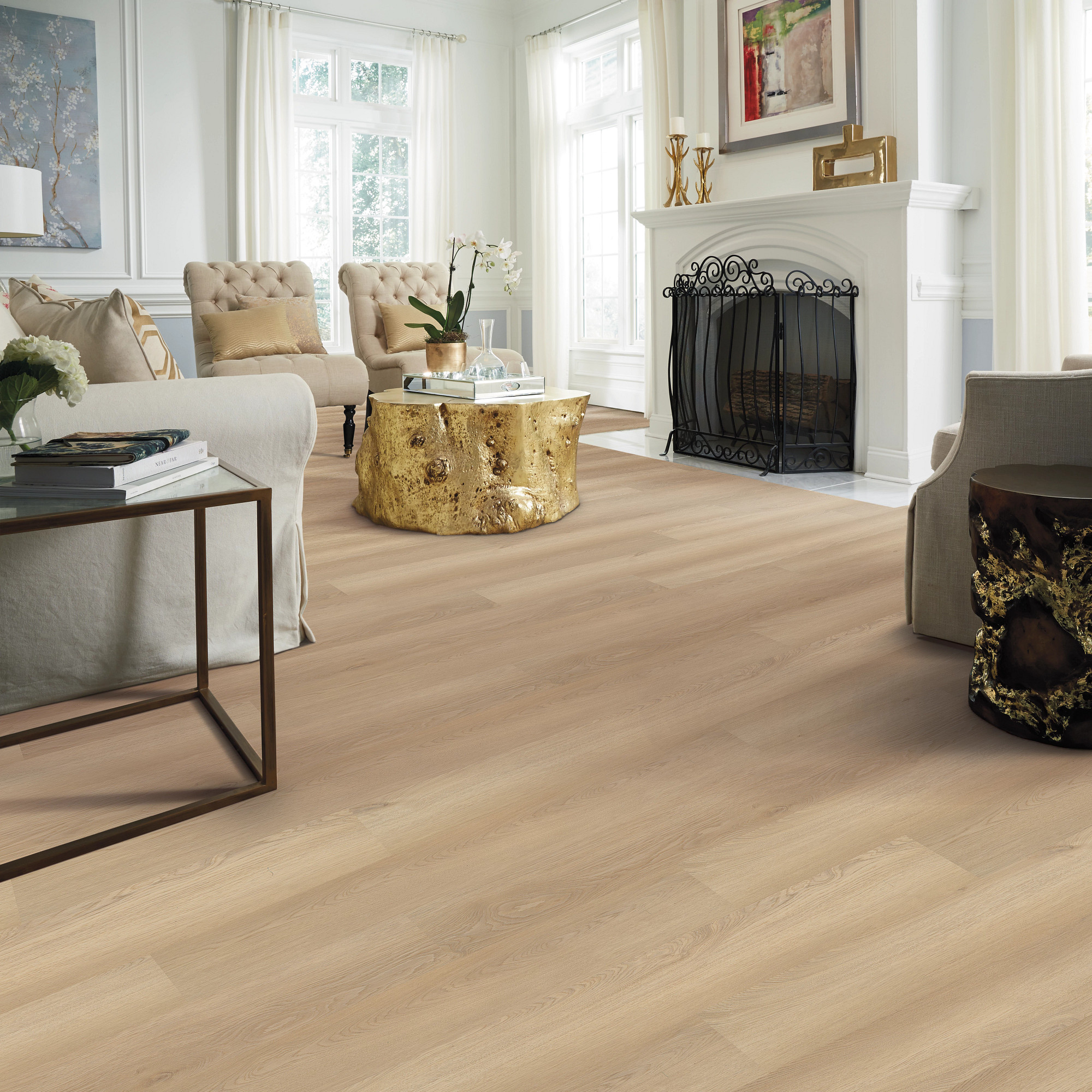White Sand flooring, shown in a room