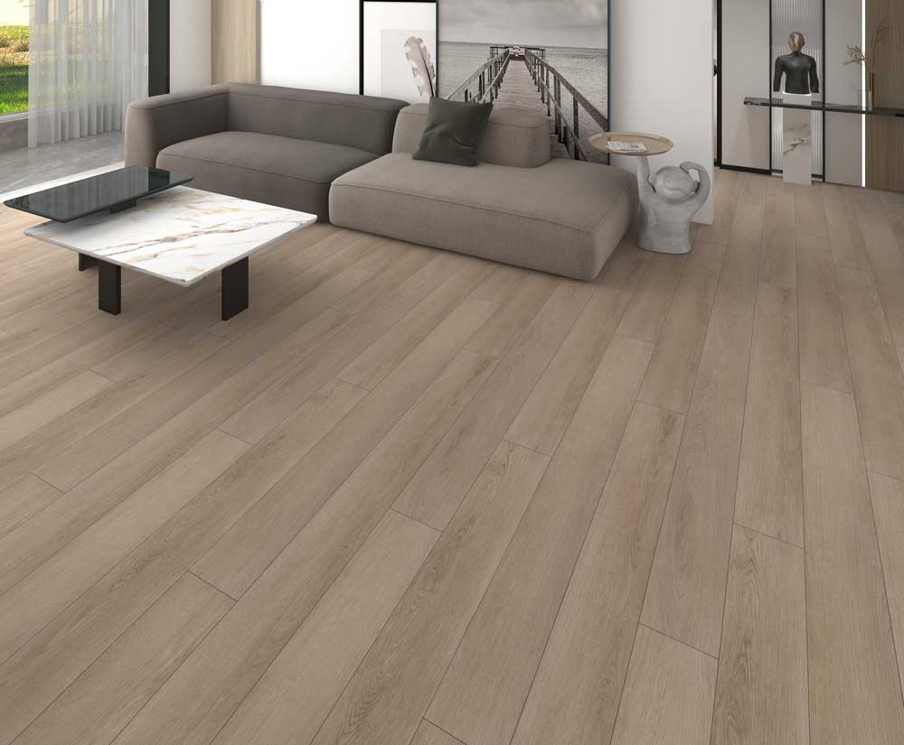 Mink flooring, shown in a room