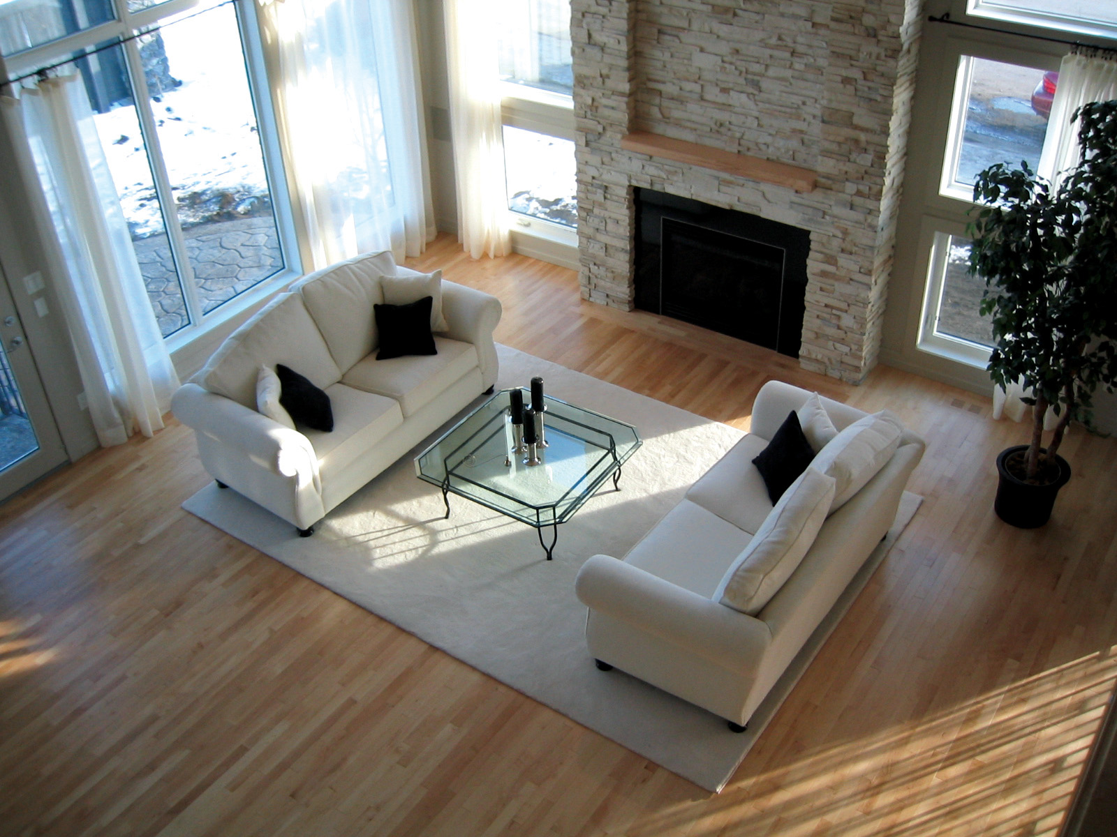 Natural flooring, shown in a room