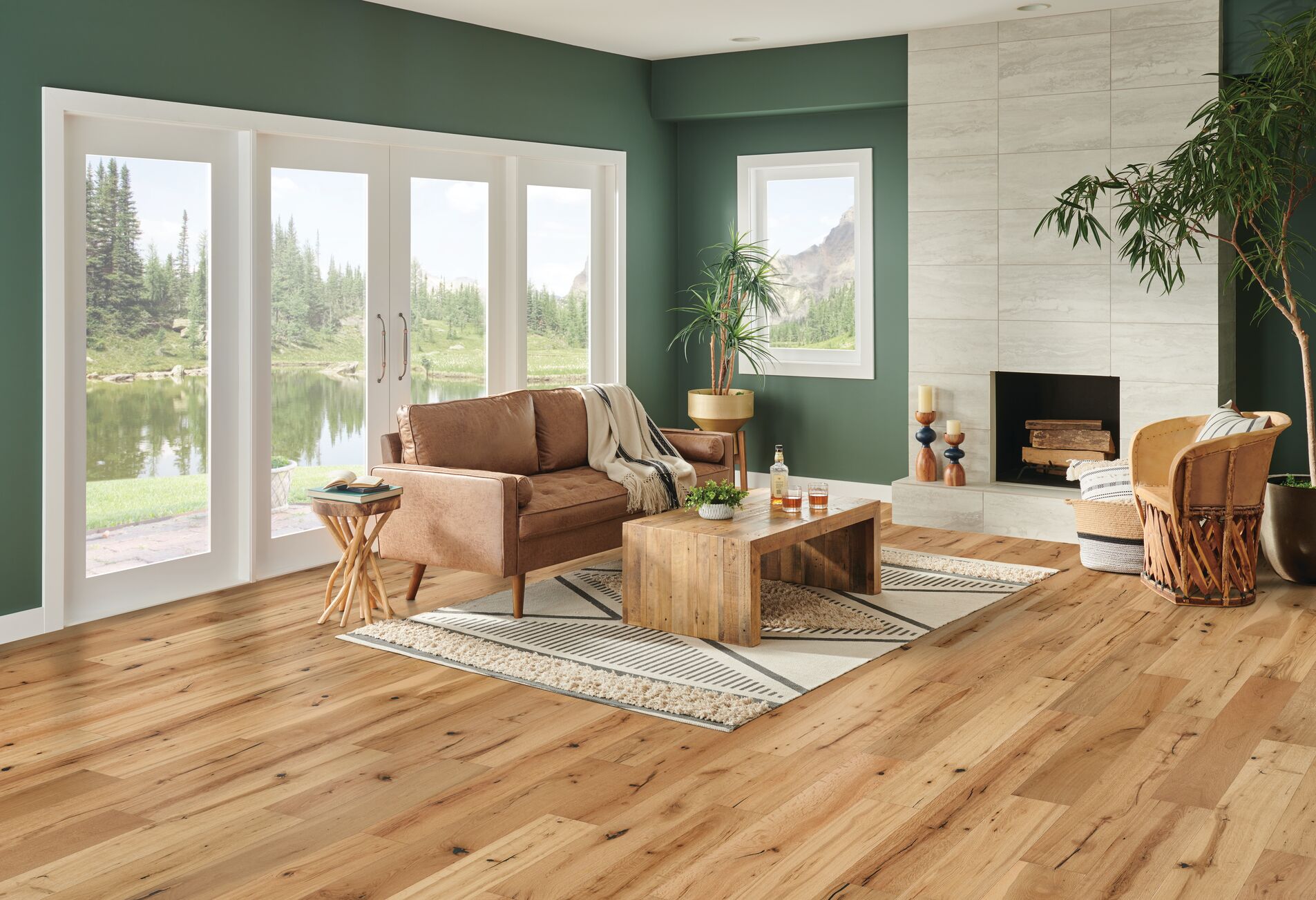 Natural flooring in a room