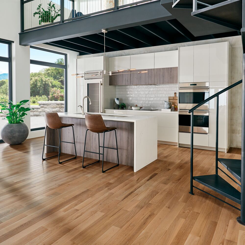 Natural flooring, shown in a room