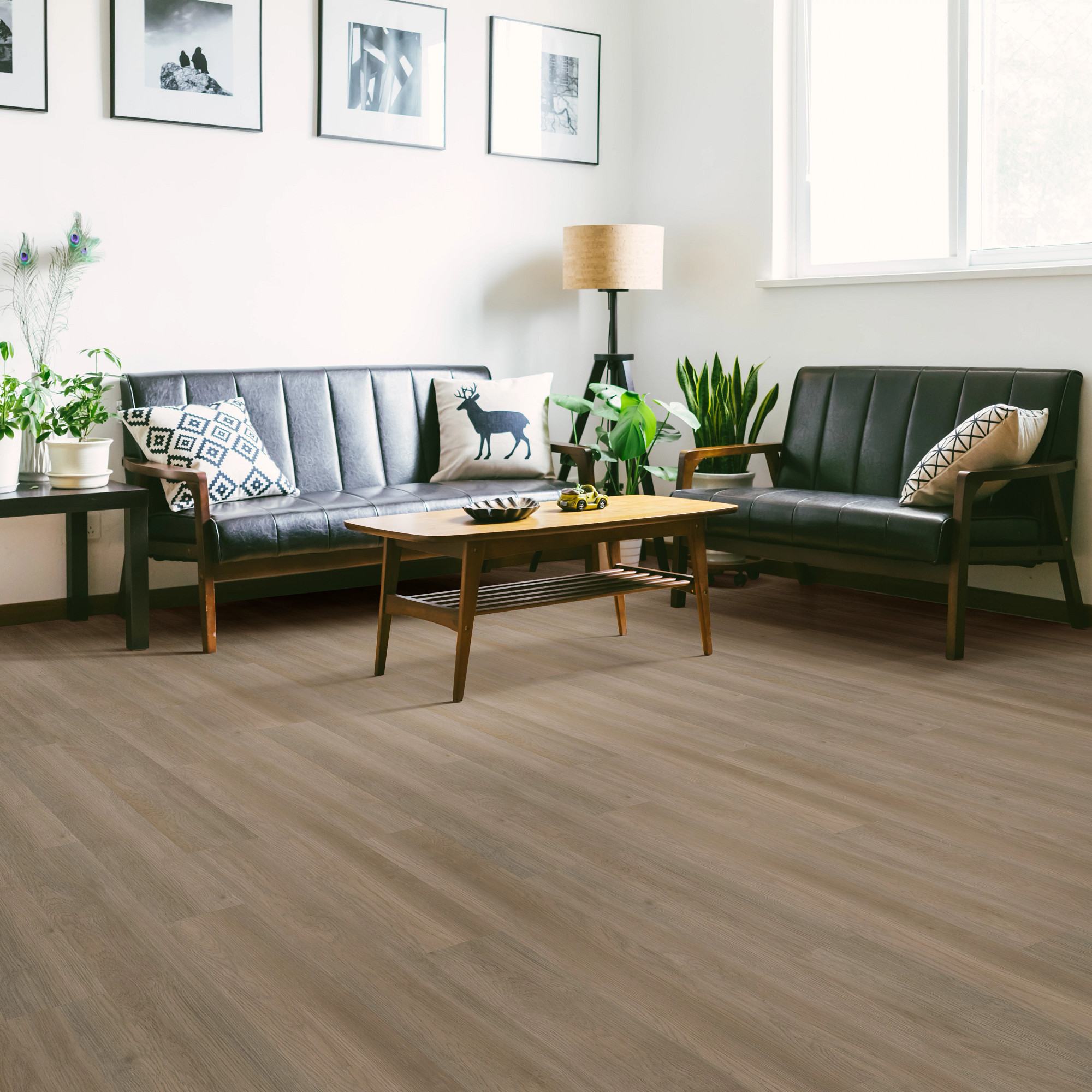 Native Pecan flooring, shown in a room