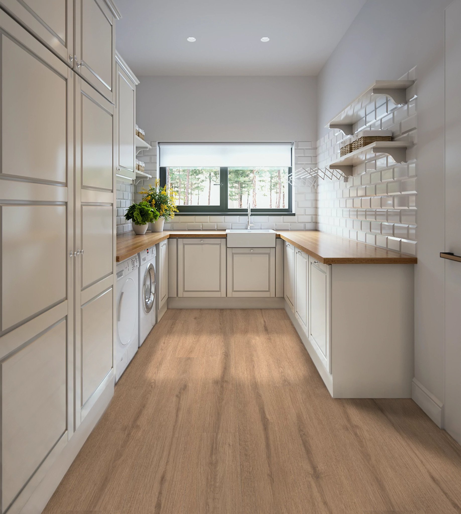 Dwell flooring, shown in a room