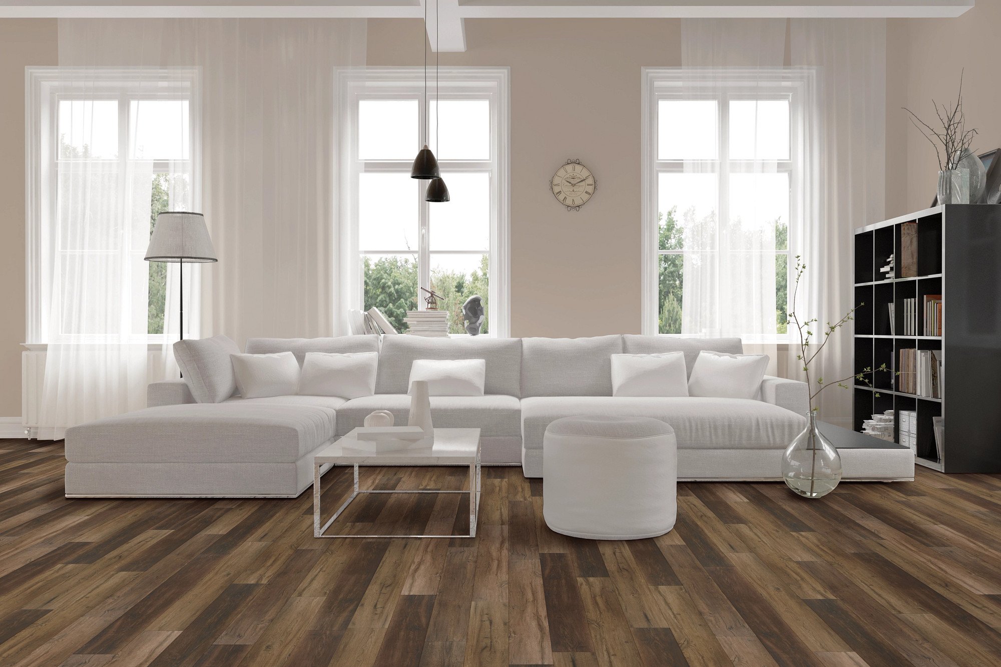 Pride Oak flooring, shown in a room