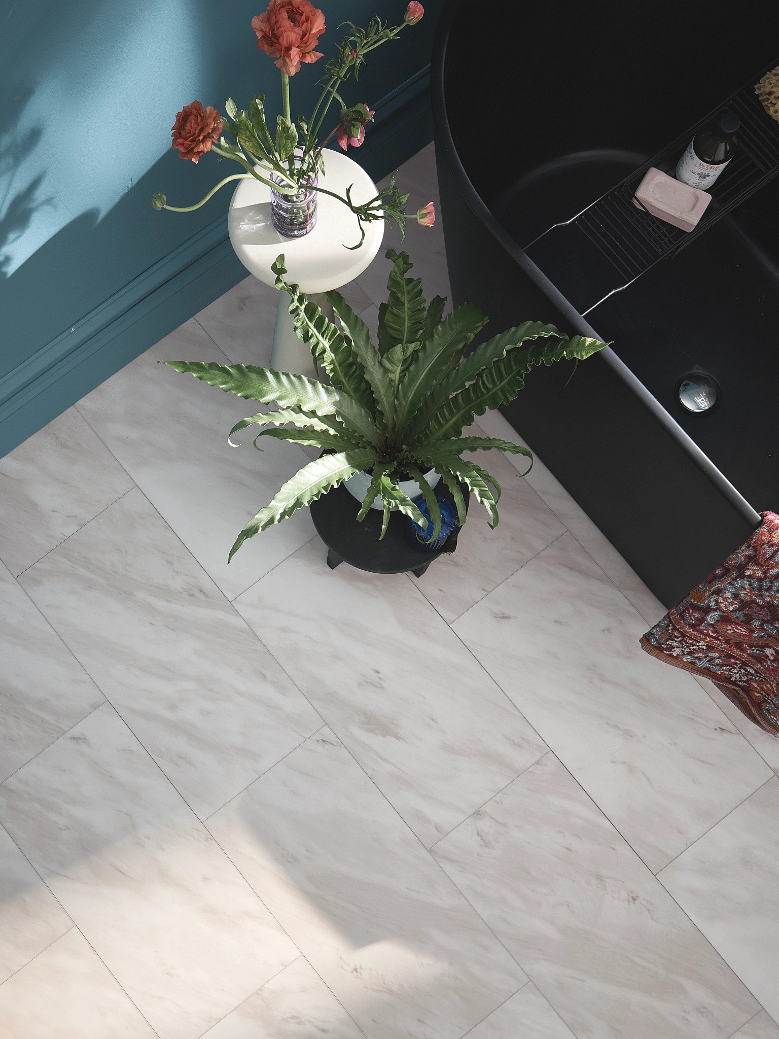 Perfecta Marble flooring, shown in a room