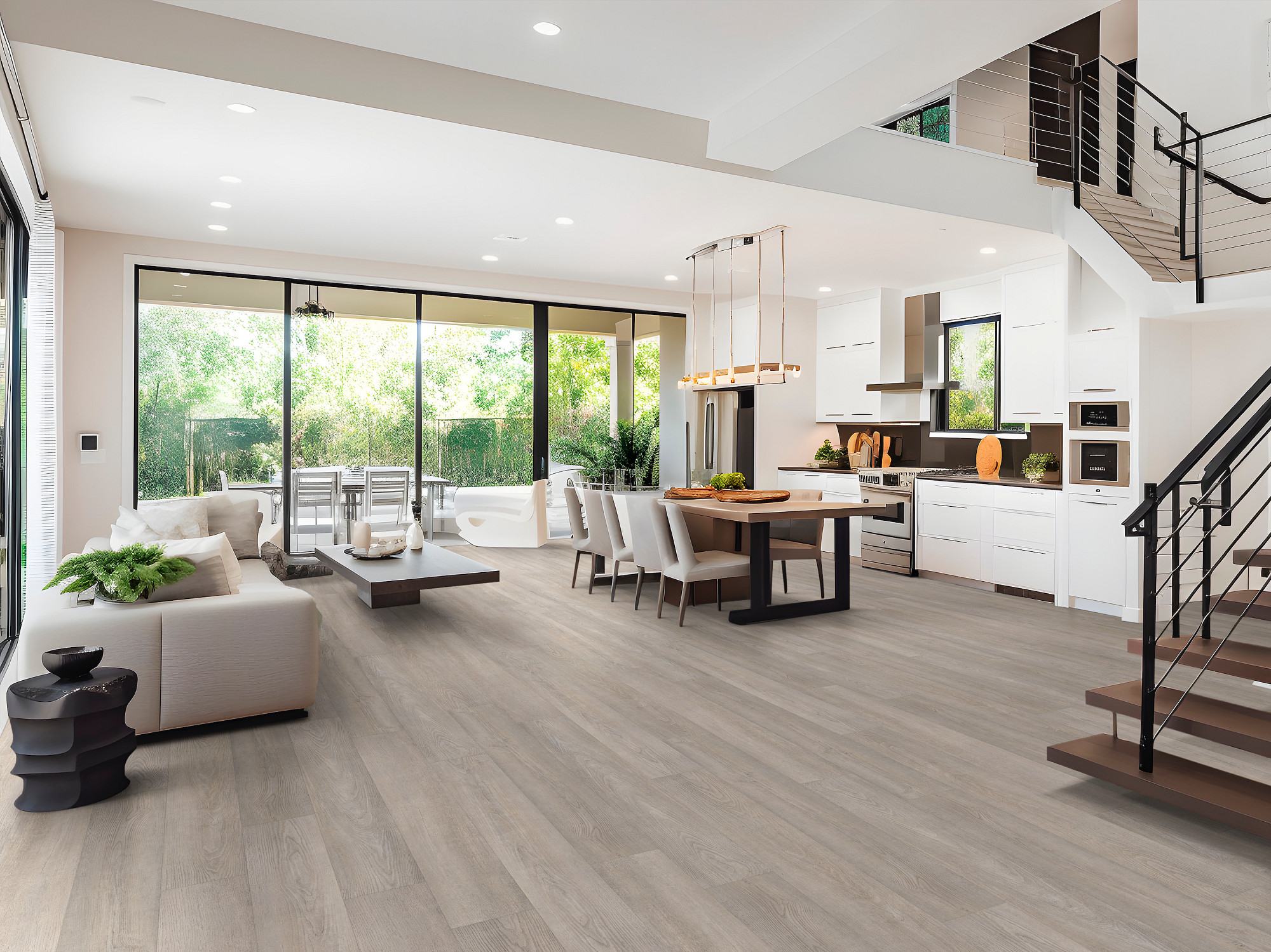 Cenere flooring, shown in a room