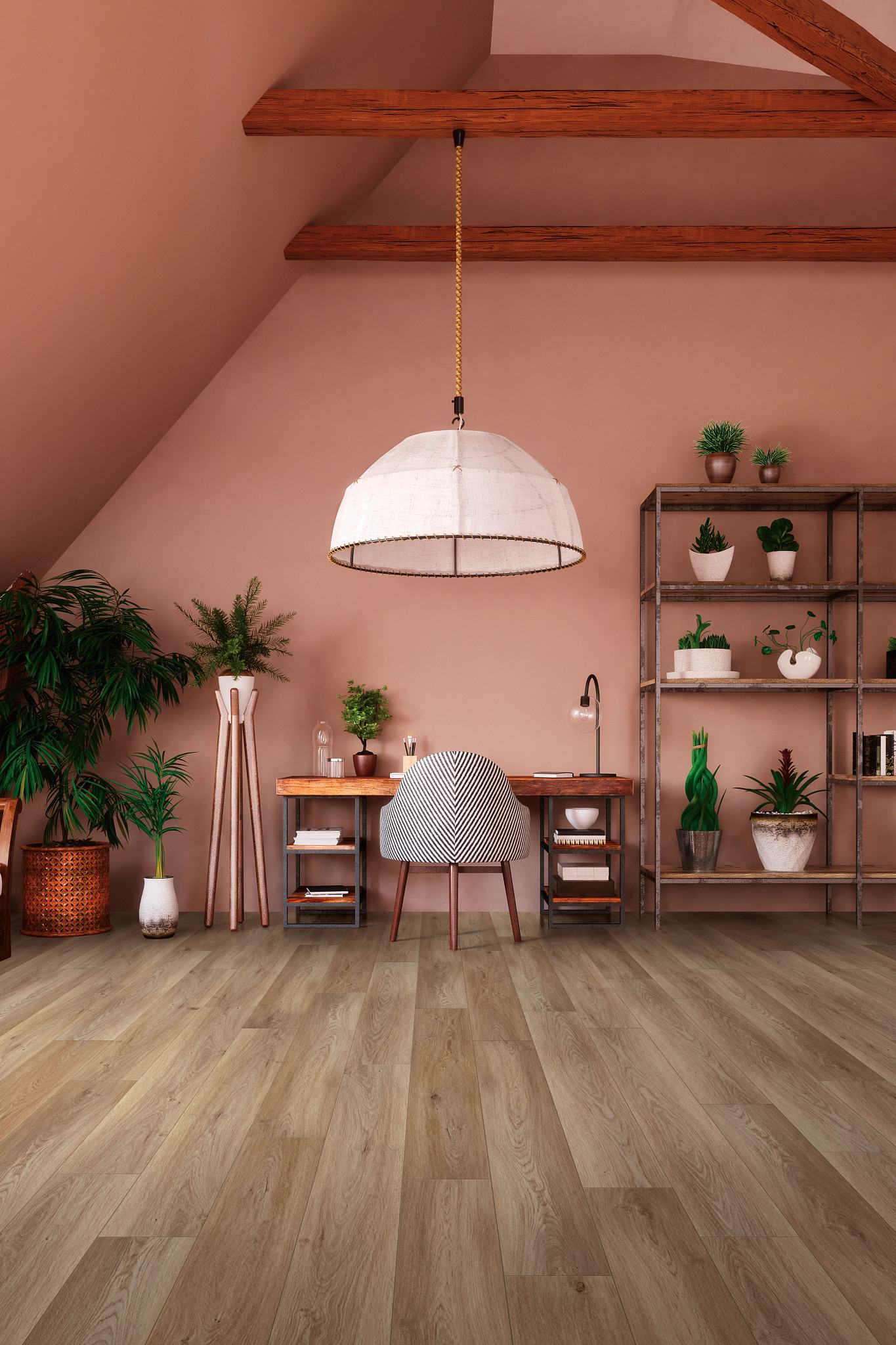 Wiltshire Oak flooring, shown in a room